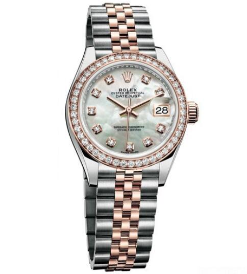 Replica Rolex Watch Women Oyster Perpetual Lady-Datejust 28 279381 RBR - 63341 Everose Rolesor - Diamonds - Everose Rolesor Bracelet